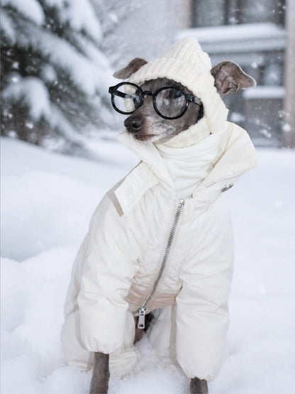 90% White Duck Down Dog Onesie Coat
