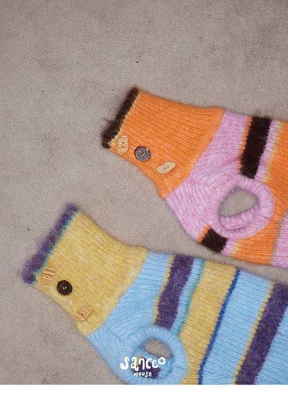 Colorful Striped Wool Knit Dog Vest