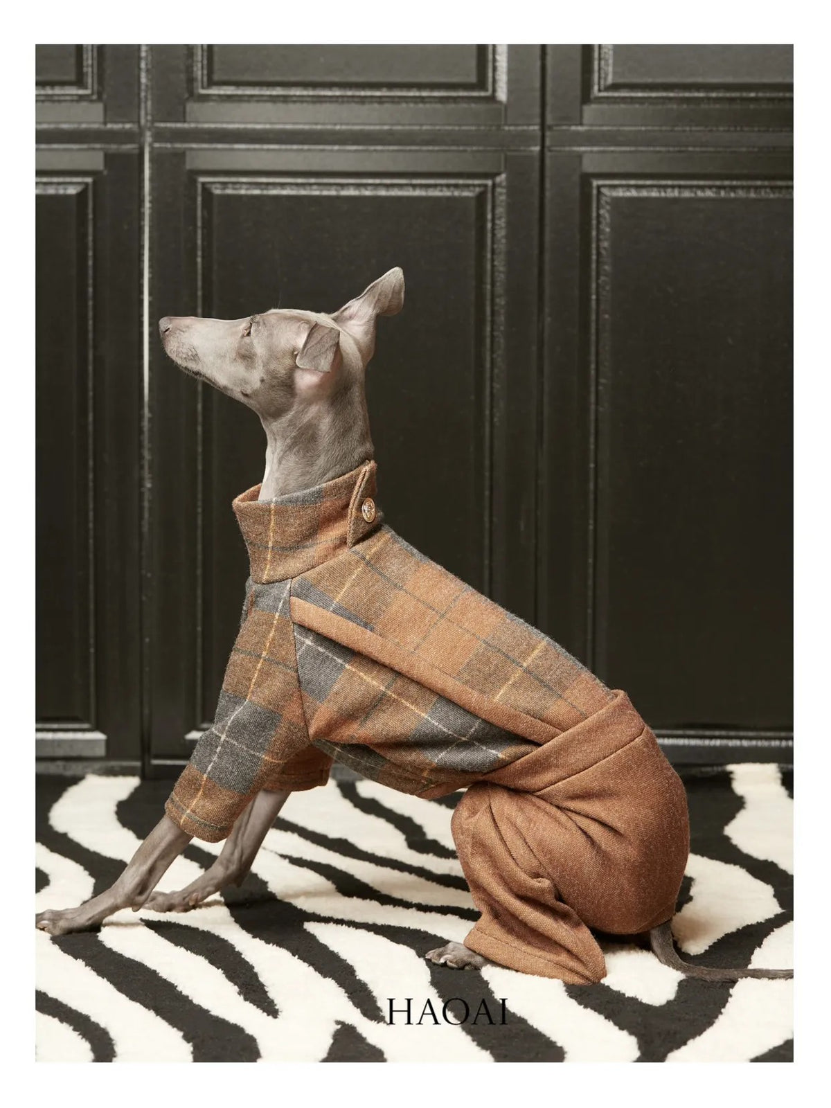 Maple Plaid Two-Piece Look Dog Onesie view 3