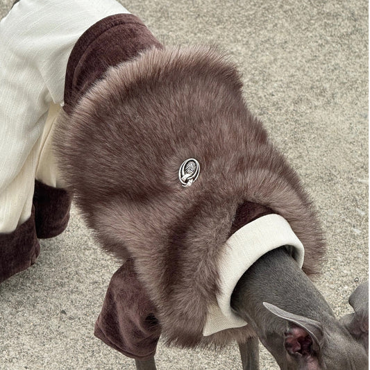 Leeds Brown Tuxedo Look Dog Onesie view 3
