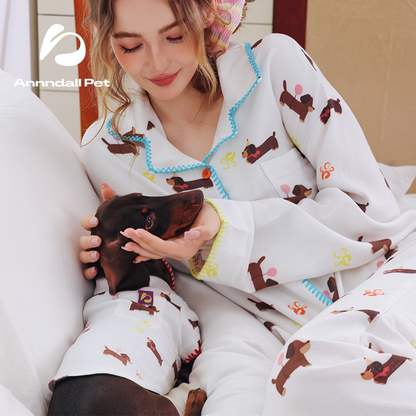 Pijamas a juego de algodón "Randall" para humanos y mascotas