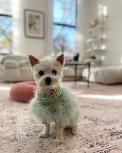 Luxury Feather Dog Sweater, Core Spun Yarn