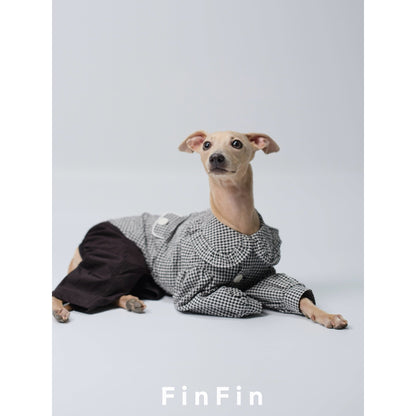 Camisa de lino para mascota con cuello Peter Pan