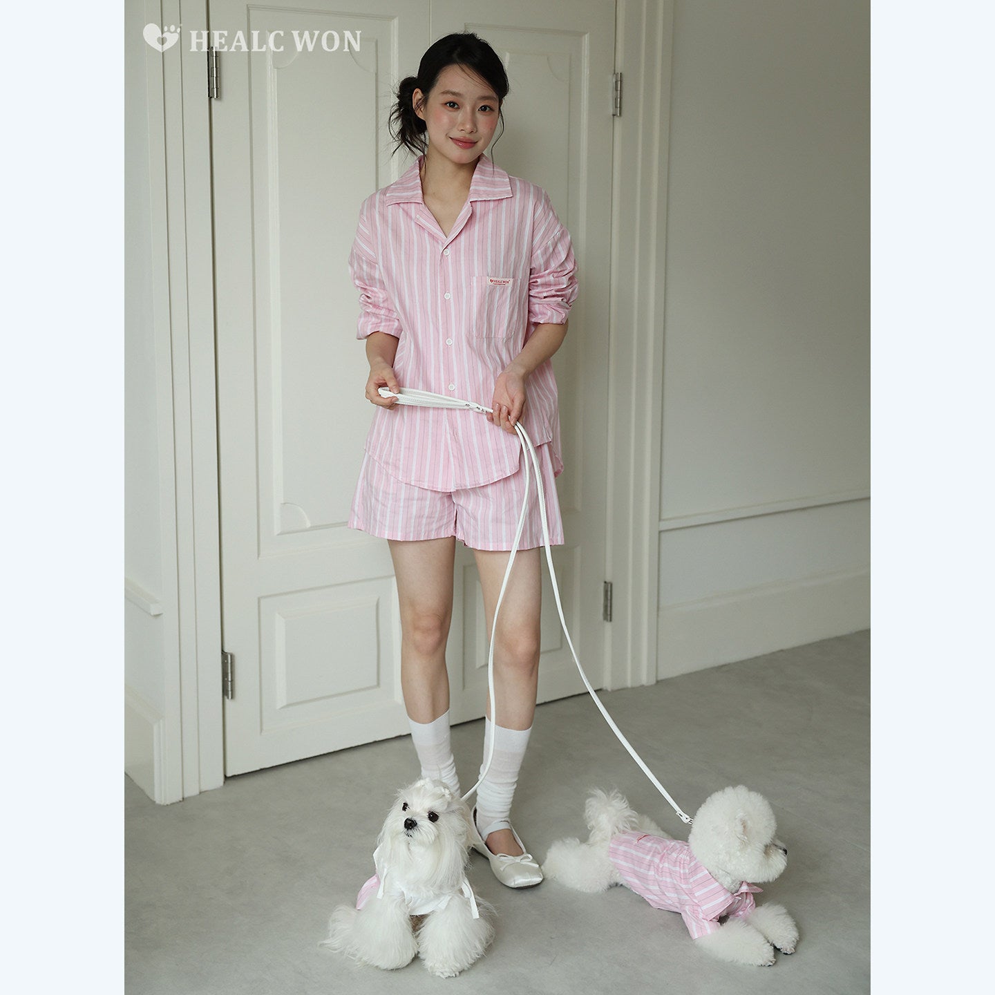 HC Korean-Inspired Striped Matching Shirt