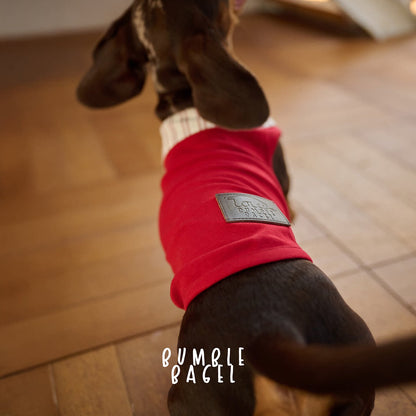 Bumble Bagel Kent Raspberry Striped Collar Dog Shirt