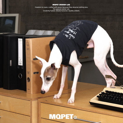 MQPET Original Graffiti Slub Cotton Matching Pet Vest