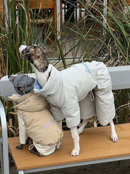 90% White Duck Down Dog Onesie Coat