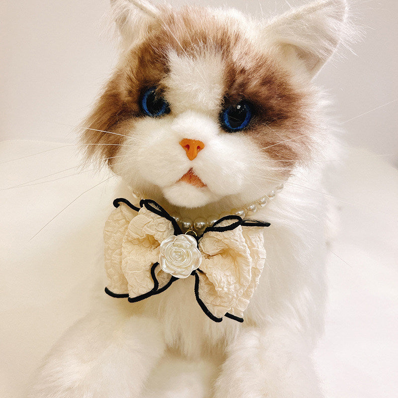 Bow Pearl Pet Necklace Collar