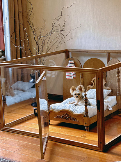Scenery Solid Wood Acrylic Pet Fence