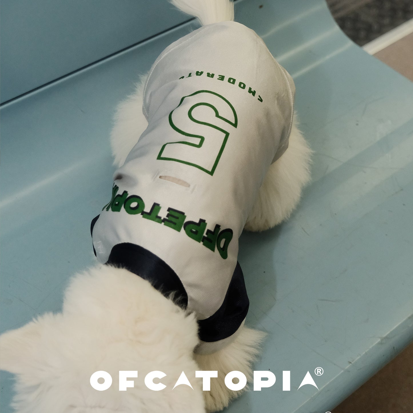 OfCATOPIA Silver-Green Retro Mesh Pet Tee