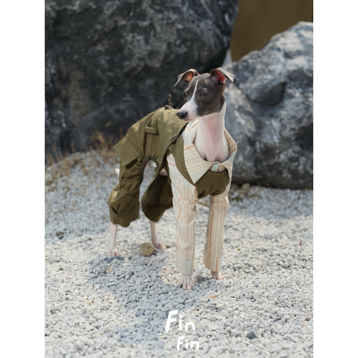 Adjustable Cotton Dog Overalls for Italian Greyhounds