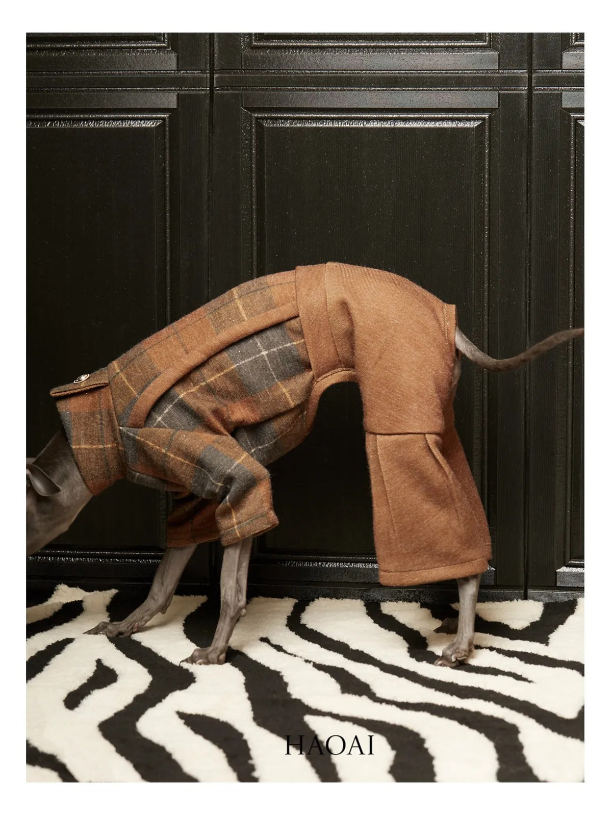 Maple Plaid Two-Piece Look Dog Onesie view 4