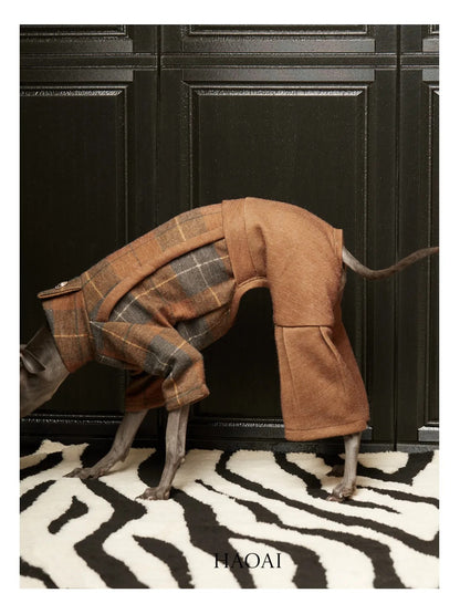 Maple Plaid Two-Piece Look Dog Onesie view 4
