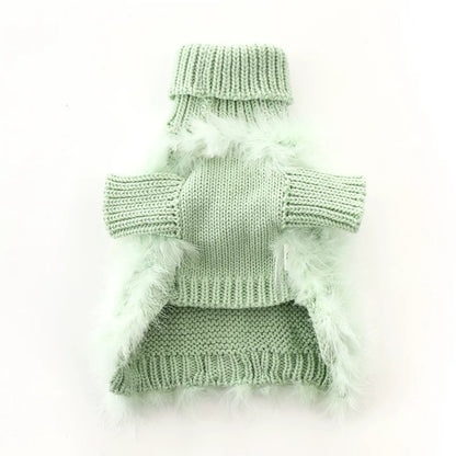 Luxury Feather Dog Sweater, Core Spun Yarn