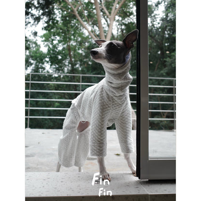 Autumn Dog Hooded Striped Spliced Sweatshirt