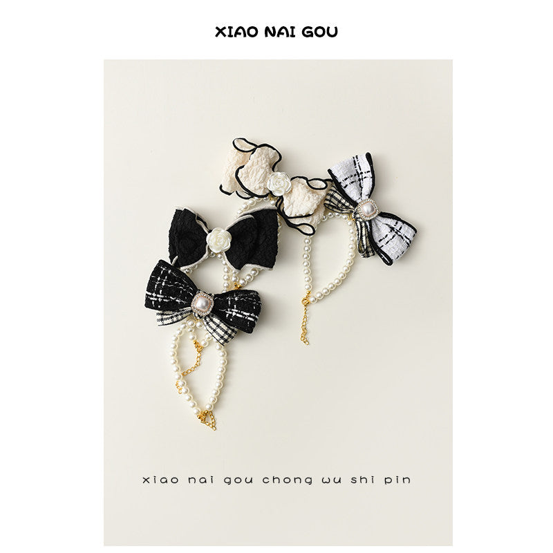 Bow Pearl Pet Necklace Collar