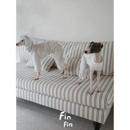 Autumn Dog Hooded Striped Spliced Sweatshirt