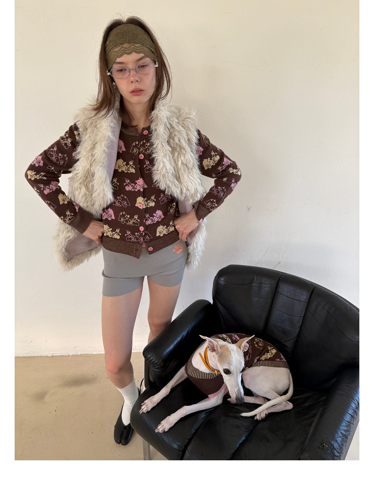 Demon Dog Merino Wool Cardigan for Pet Parents