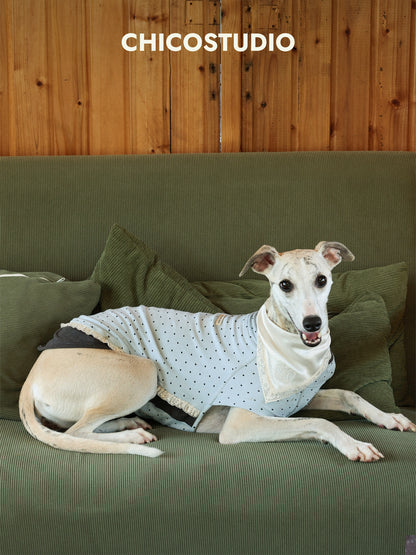 Polka Dot Ruffle Cotton Dog Tank Top