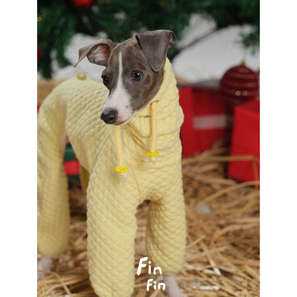 Yellow Diamond Dog Hoodie for Italian Greyhounds