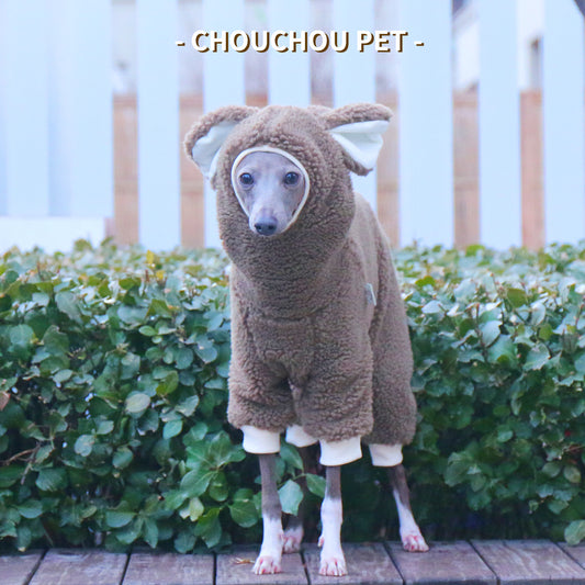 Sherpa Bunny Hood Dog Jumpsuit