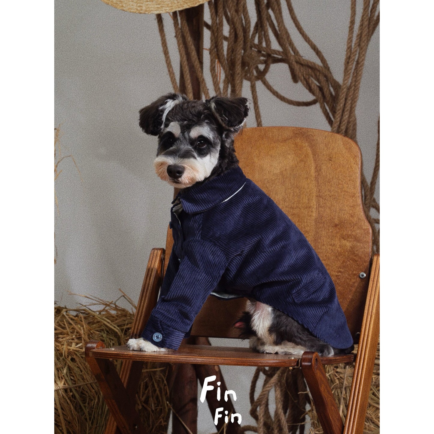 Cotton Corduroy Dog Jacket with Floral Lining