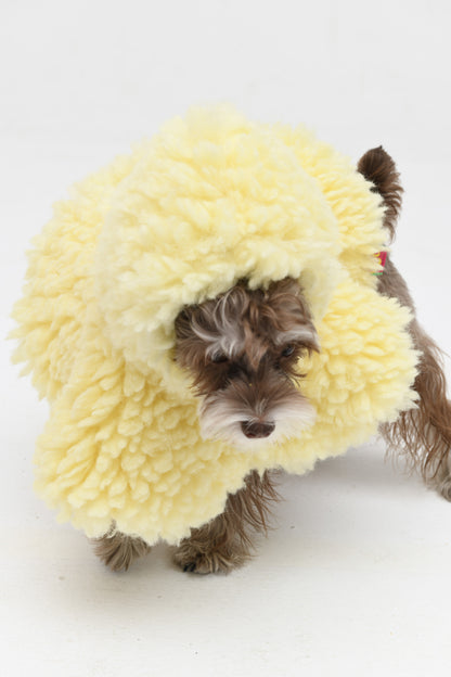 Butter Yellow Plush Cape Pet Hat