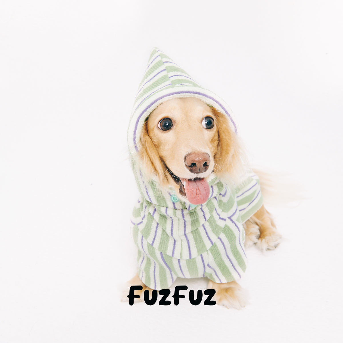 Striped Hooded Dog Two-Leg Jumpsuit