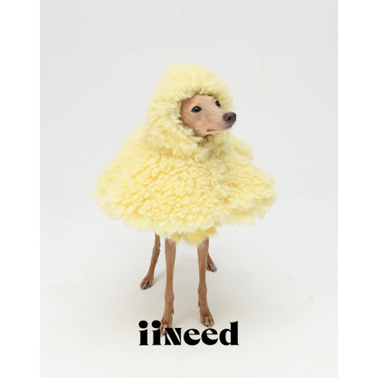 Butter Yellow Plush Cape Pet Hat