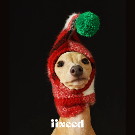 Red Plaid Elf Pet Hat