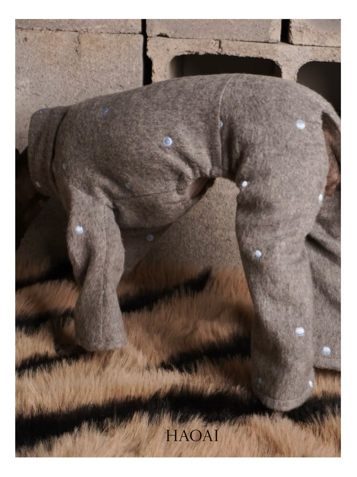 Rear leg coverage of the four-leg dog coat