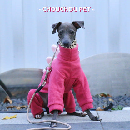 Dinosaur Fleece 4-Leg Dog Jumpsuit
