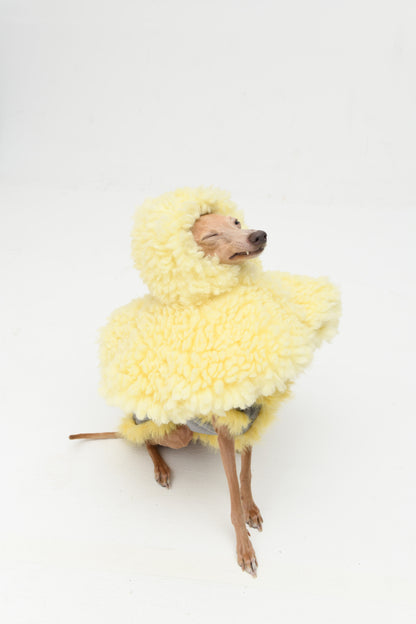 Butter Yellow Plush Cape Pet Hat