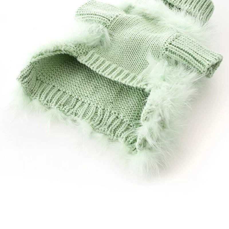 Luxury Feather Dog Sweater, Core Spun Yarn