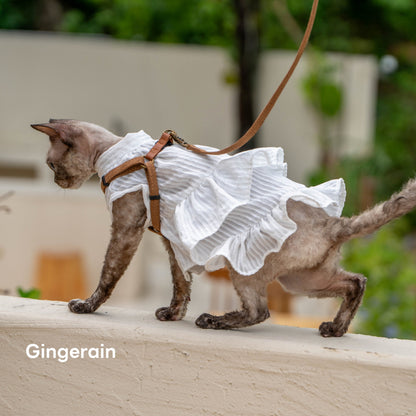 GINGERAIN French Ruffle Shirt Dress for Cats