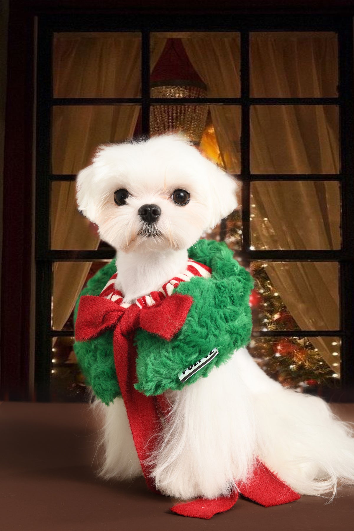 Christmas Limited Christmas Tree Plush Pet Scarf