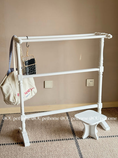 OU Solid Wood Pet Garment Rack with Hangers