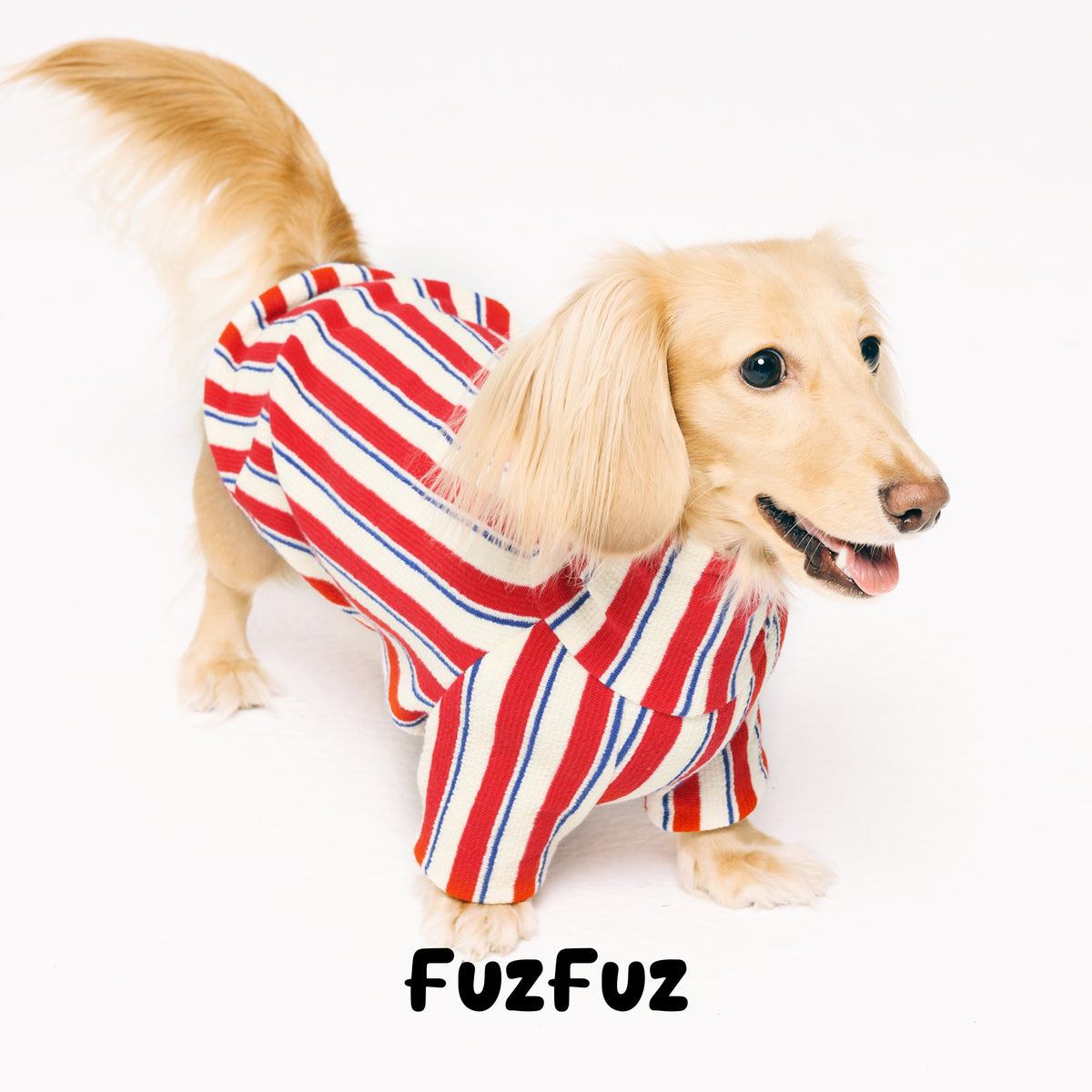 Striped Hooded Dog Two-Leg Jumpsuit