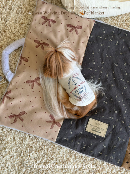 OUpethome Reversible Mink Pet Travel Blanket