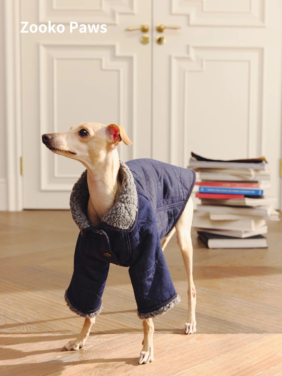 Vintage Denim Dog Winter Coat