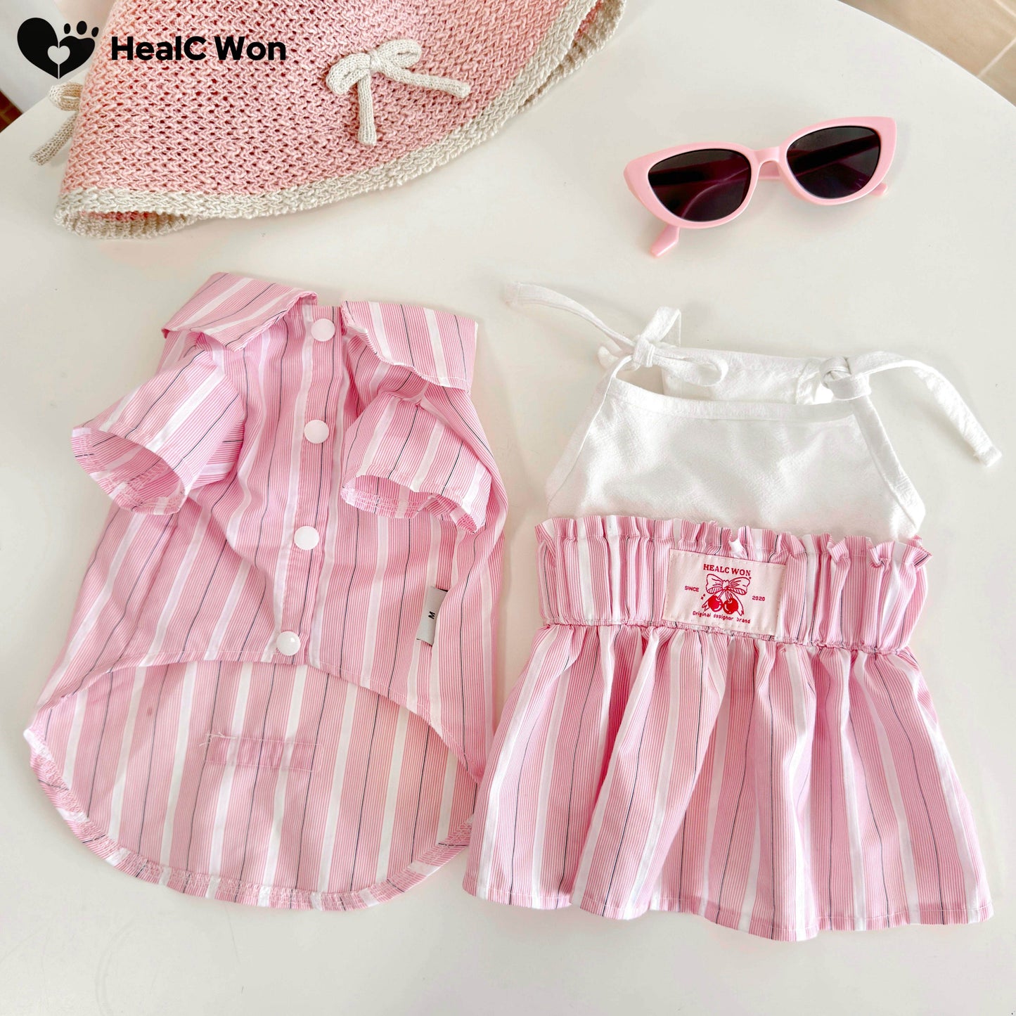 HC Korean-Inspired Striped Matching Shirt