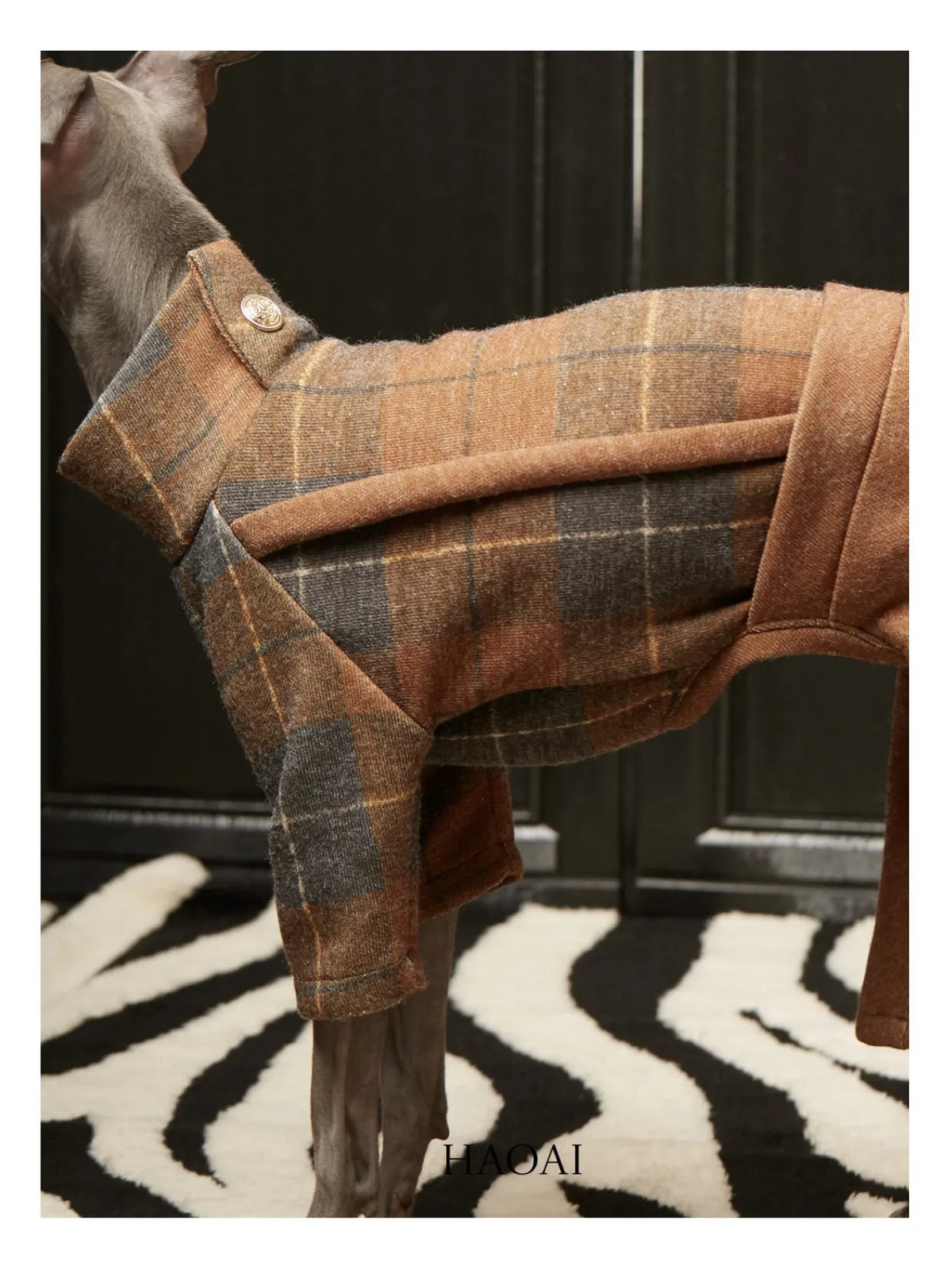 Maple Plaid Two-Piece Look Dog Onesie view 6