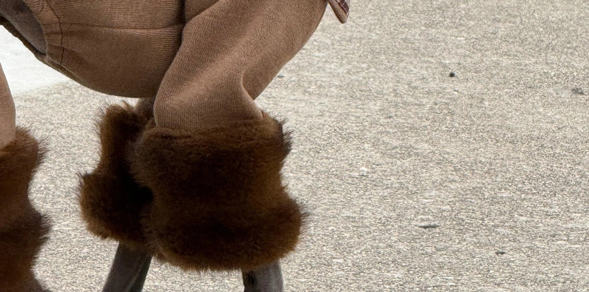 Chestnut Fleece Knit Dog Onesie view 6