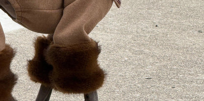 Chestnut Fleece Knit Dog Onesie view 6