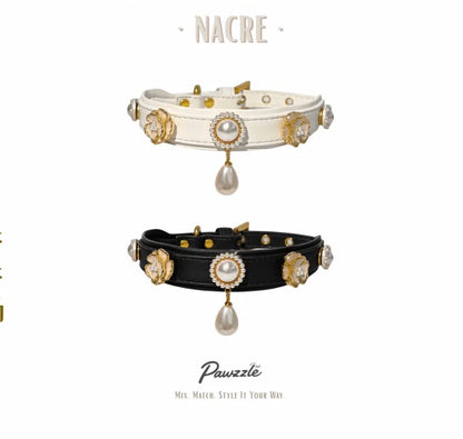 Classic French-Inspired Pet Collar with 5 Charms