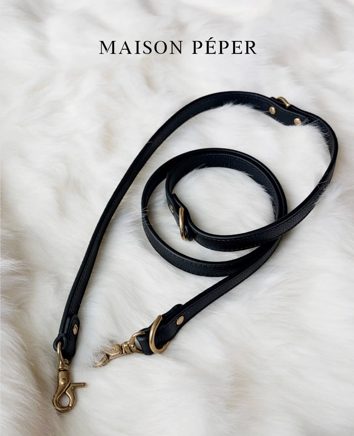 Togo Leather Multi-Use Brass Dog Leash