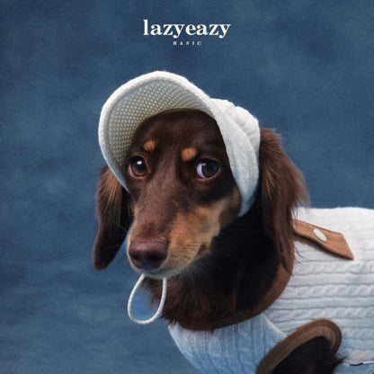 LAZY EAZY Gorro de Sol de Punto Sólido para Mascotas