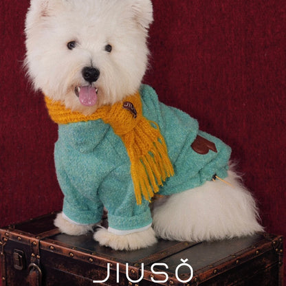 JIUSO Suéter de lana grueso y acogedor para mascotas