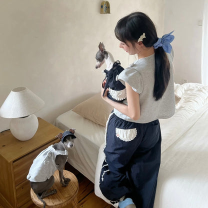 Snuggsoul Matching Embroidered Wide-Leg Joggers