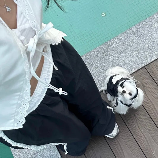 Snuggsoul Matching Embroidered Wide-Leg Joggers